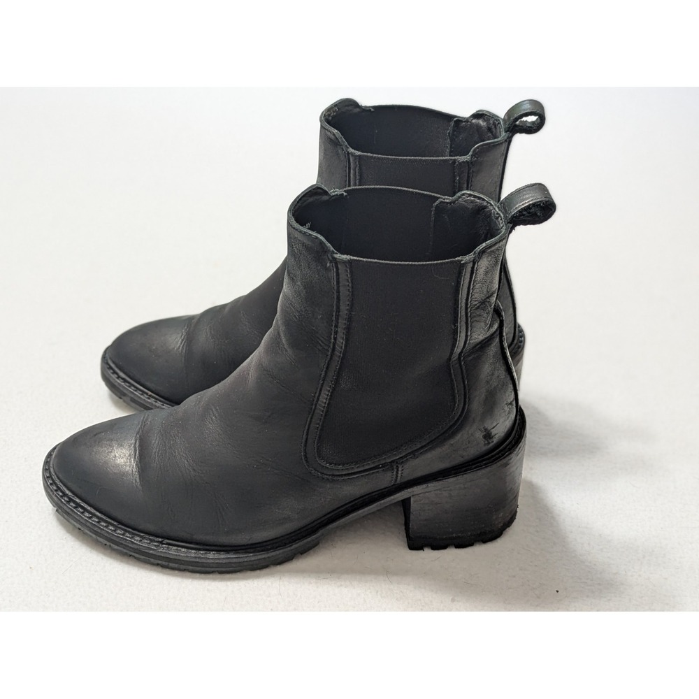 Thursday Boot Co Black Matte Everyday Chunky Heel Chelsea Boots Sz 8 Lug Sole